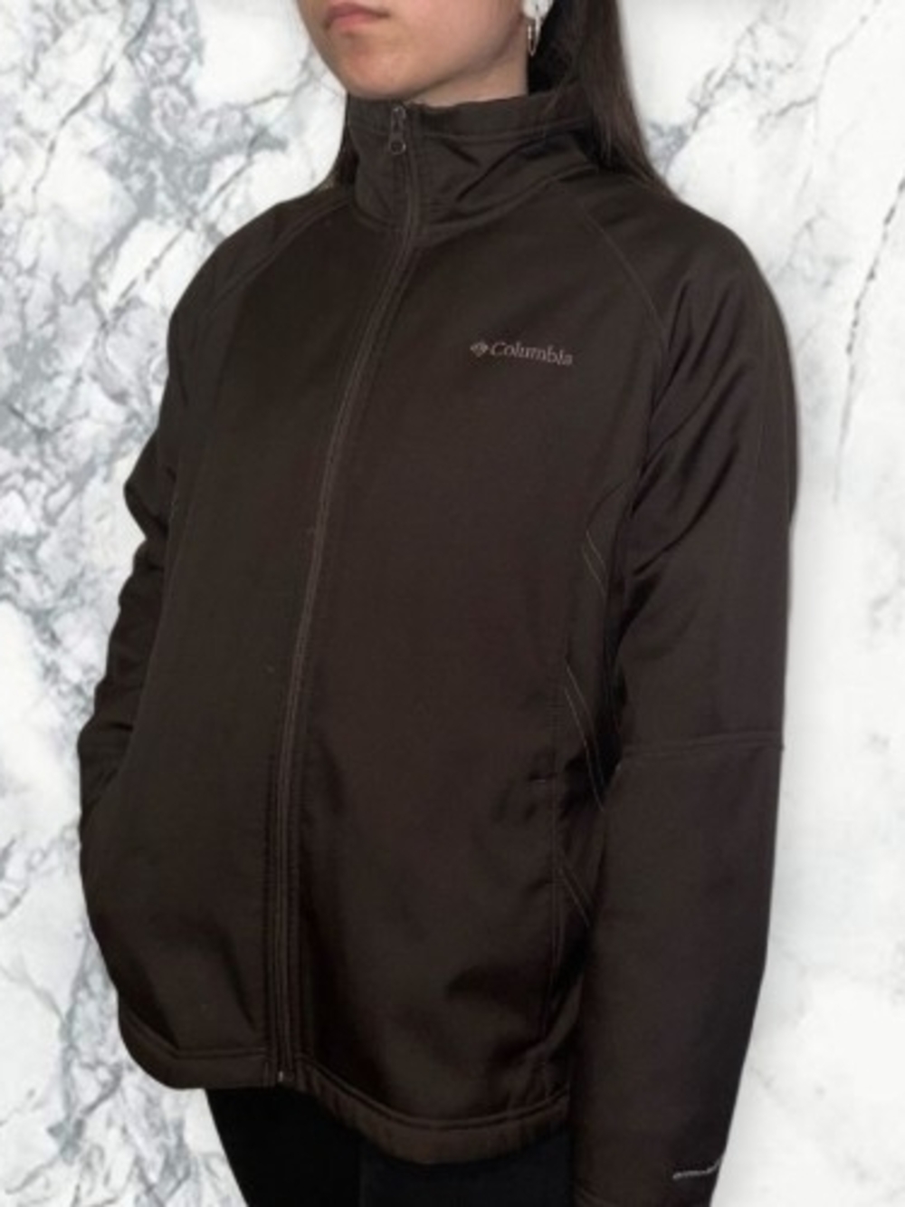 Columbia Dark Brown Full-Zip Softshell Jacket